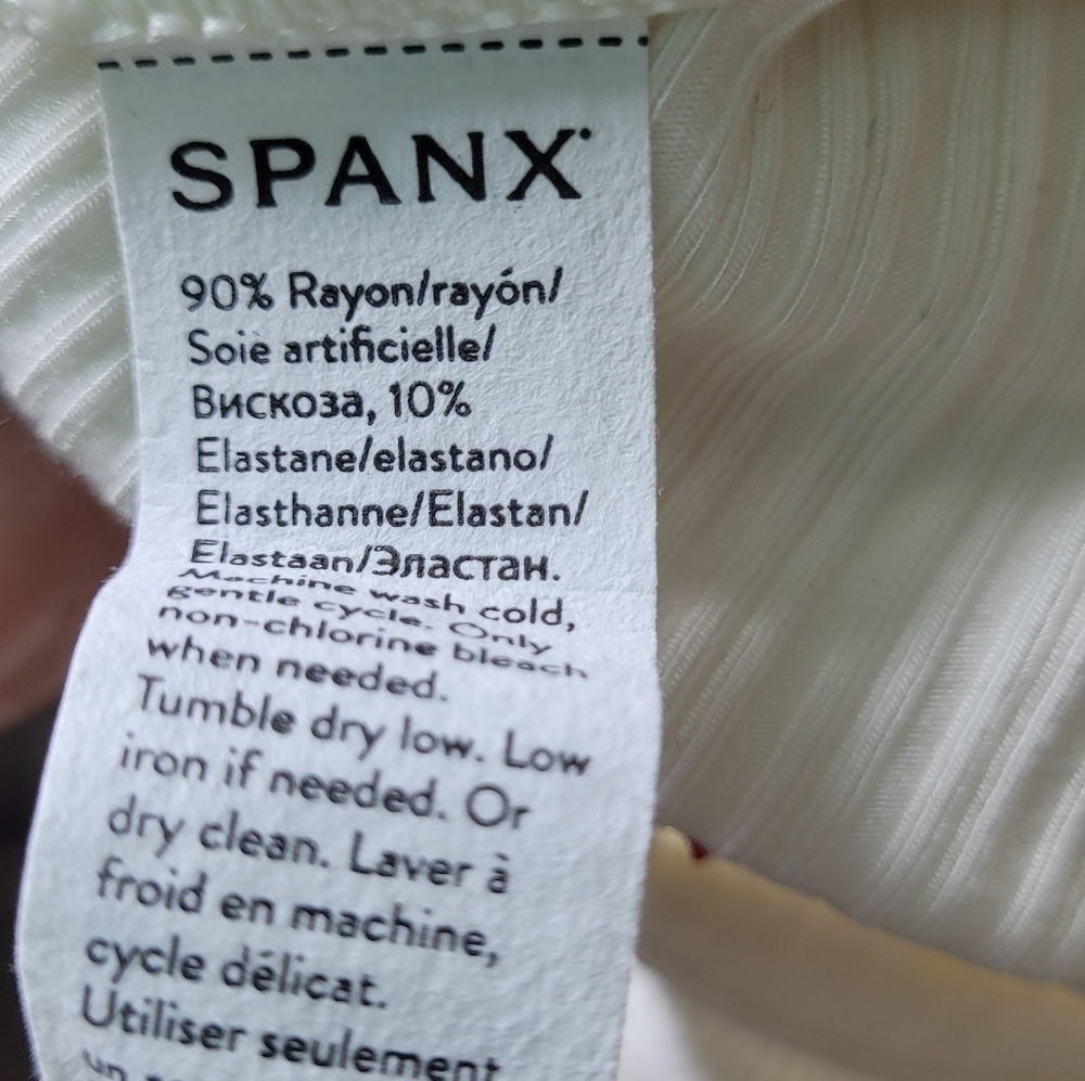 SPANX Ribbed One-Shoulder Top In Powder NWT - Picture 6 of 8